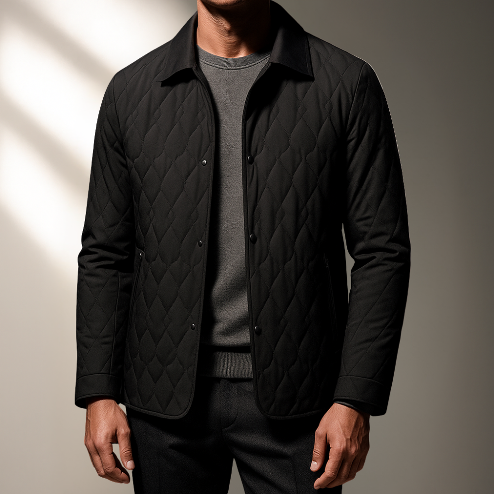 Men's Lightweight Quilted Jacket with Button Front, view 6 of 6