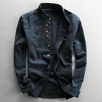 Men's long sleeve polo shirt, stand collar pullover – product image 1