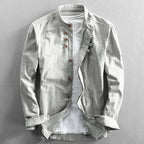 Men's long sleeve polo shirt, stand collar pullover – product image 4