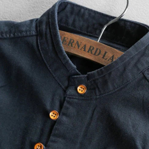 Men's long sleeve polo shirt, stand collar pullover – product image 5