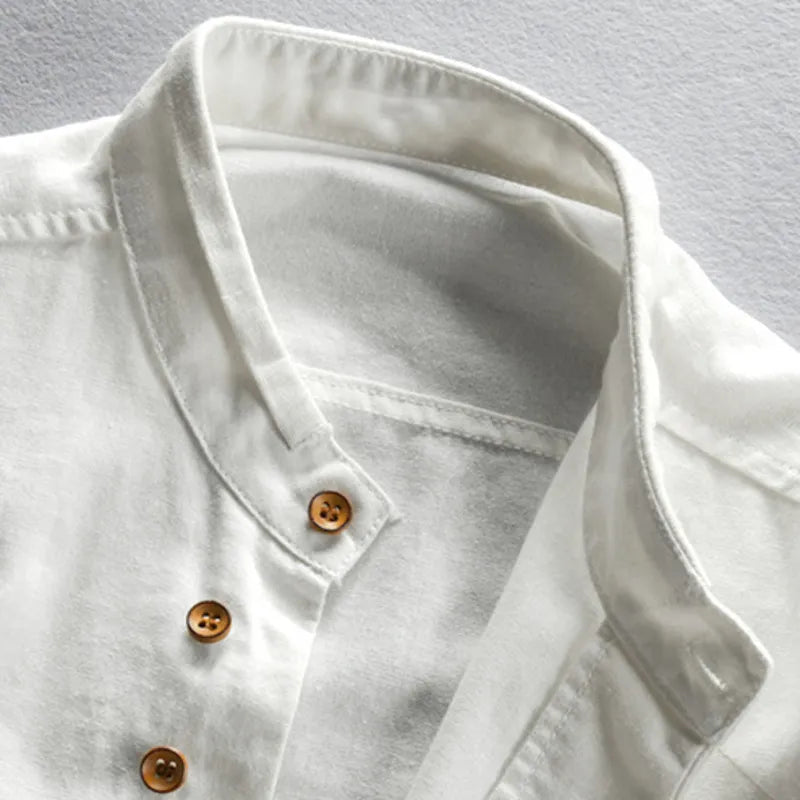 Men's long sleeve polo shirt, stand collar pullover – product image 7