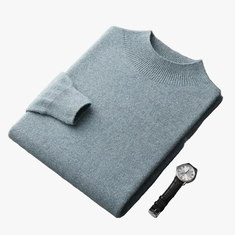 Men's Merino Jumper with Ribbed Mock Neck, view 1 of 13