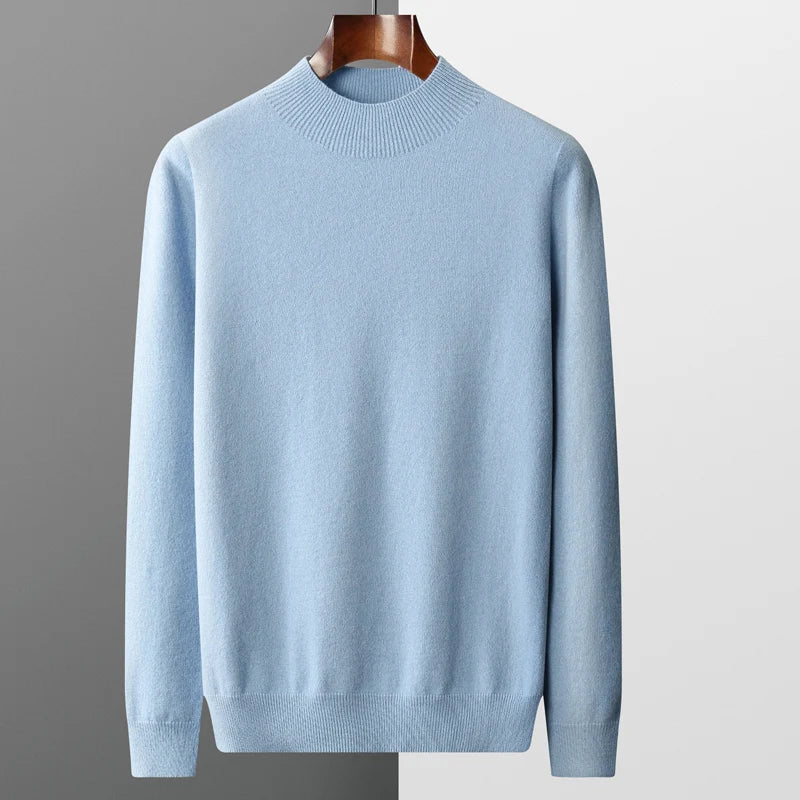 Men's Merino Jumper with Ribbed Mock Neck, view 5 of 13