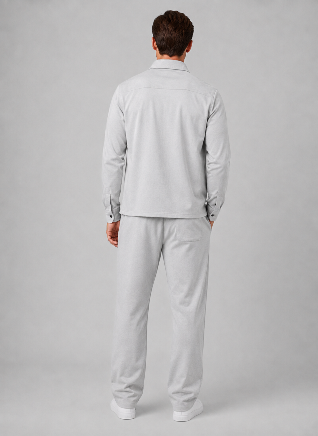 Alternate product view 2 of men's Overshirt Trouser Set Co Ord with relaxed two-piece.