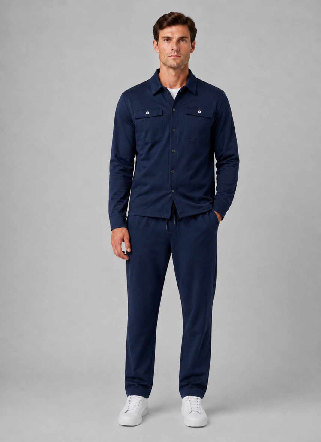 Alternate product view 6 of men's Overshirt Trouser Set Co Ord with relaxed two-piece.