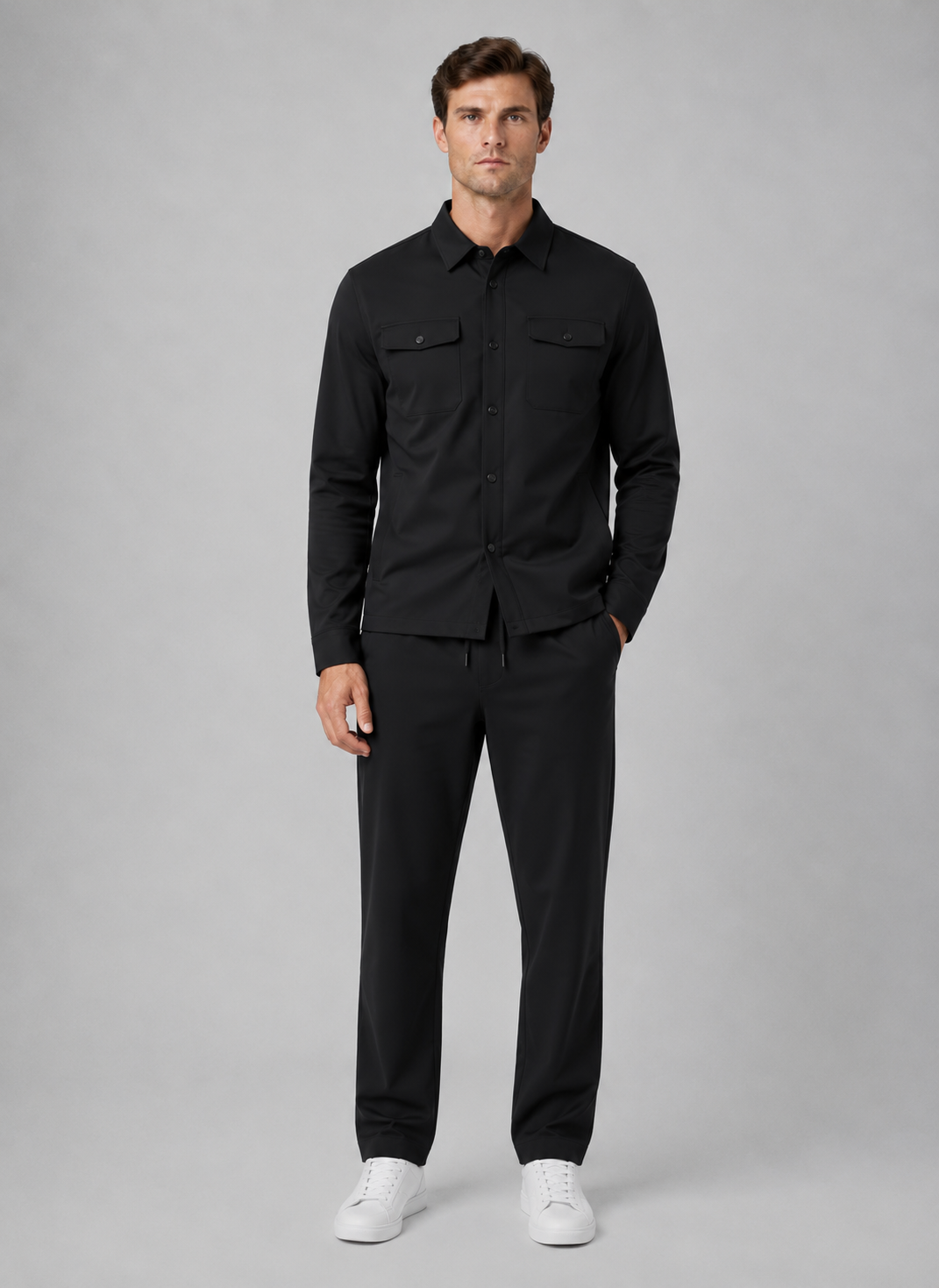 Alternate product view 7 of men's Overshirt Trouser Set Co Ord with relaxed two-piece.