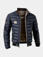 Men's padded bomber jacket, ribbed zip up coat – product image 1
