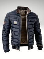 Men's padded bomber jacket, ribbed zip up coat – product image 2