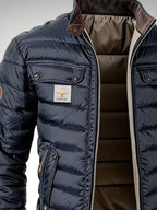 Men's padded bomber jacket, ribbed zip up coat – product image 4