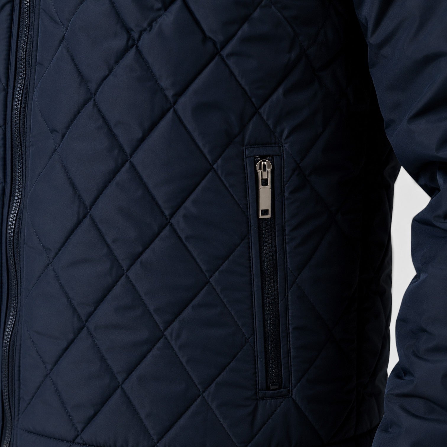 Alternate product view 4 of men's Quilted Jacket with diamond quilted zip front.