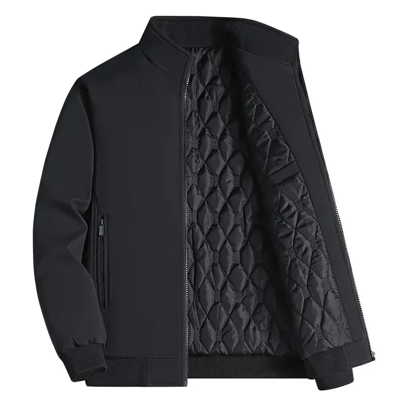 Men's Quilted Jacket with High Collar Zip Front, view 1 of 5