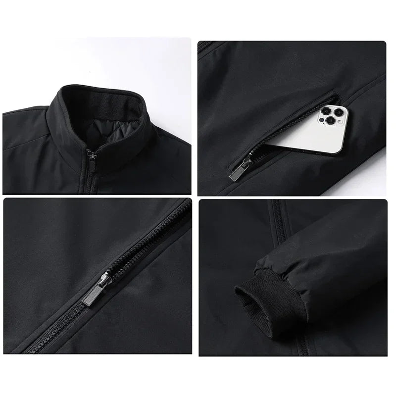 Men's Quilted Jacket with High Collar Zip Front, view 2 of 5