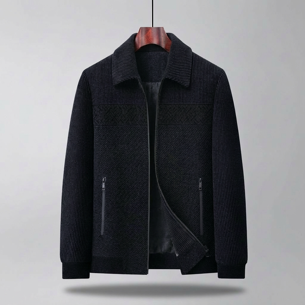 Men's Quilted Jacket with Zip Front High Collar, view 1 of 4