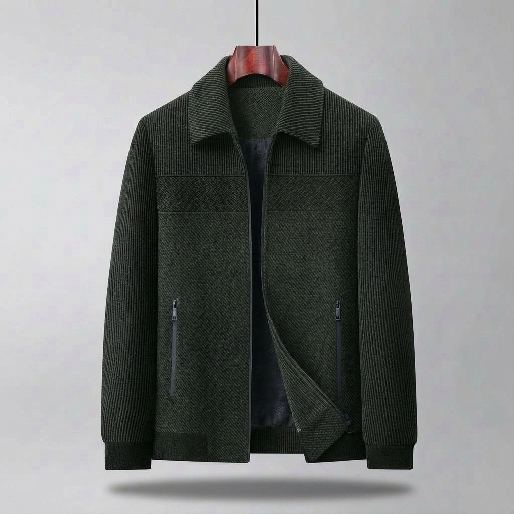 Men's Quilted Jacket with Zip Front High Collar, view 2 of 4