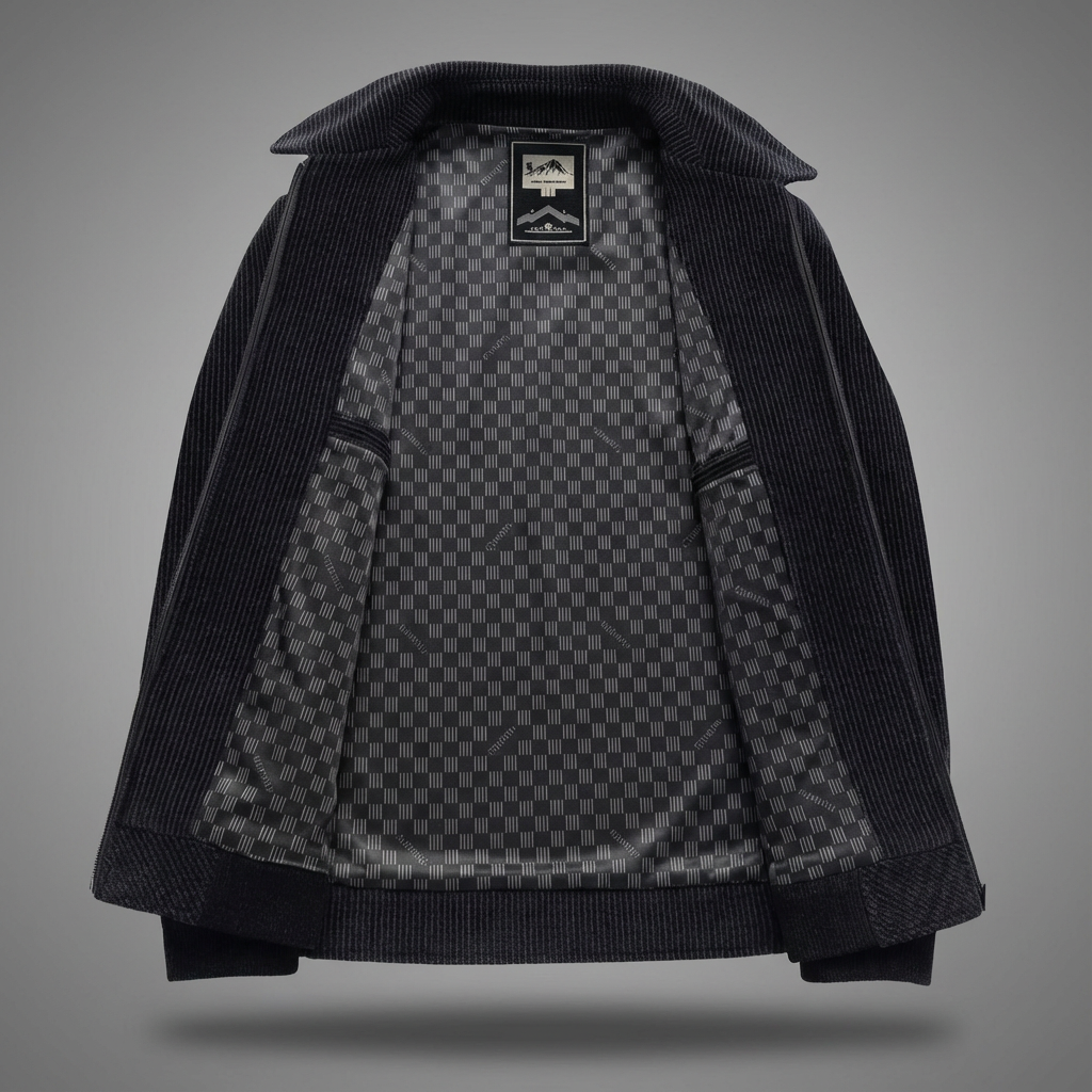 Men's Quilted Jacket with Zip Front High Collar, view 3 of 4