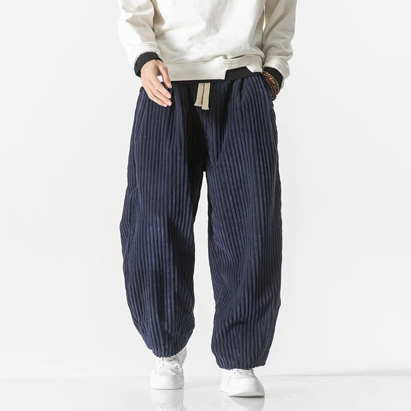 Men's Relaxed Corduroy Trousers with Drawstring Waist, view 4 of 6