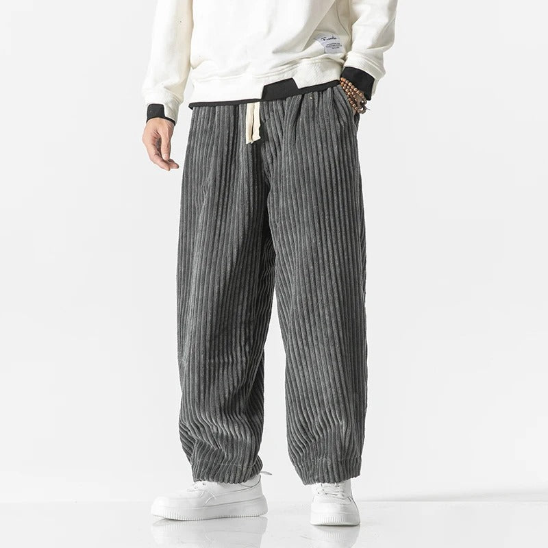 Men's Relaxed Corduroy Trousers with Drawstring Waist, view 5 of 6