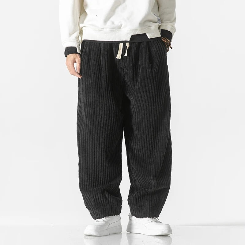 Men's Relaxed Corduroy Trousers with Drawstring Waist, view 6 of 6
