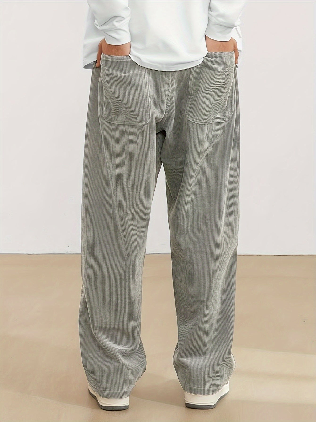 Men's relaxed fit corduroy trousers, straight leg – product image 5