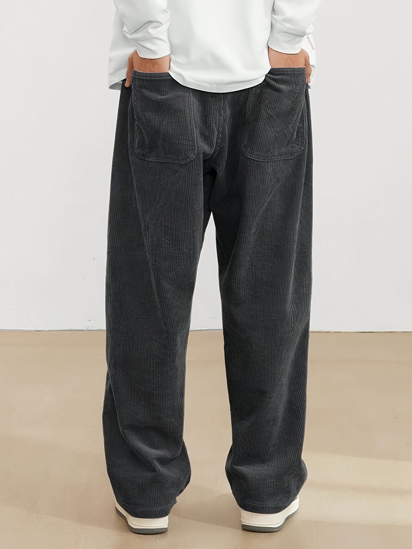 Men's relaxed fit corduroy trousers, straight leg – product image 7