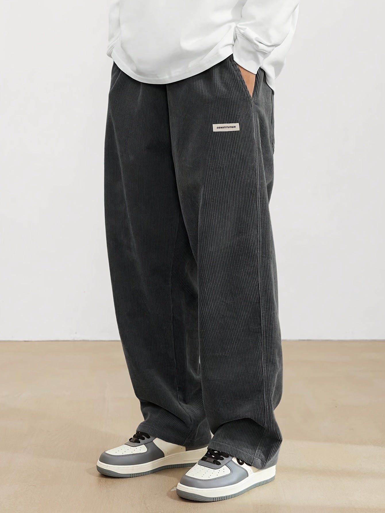 Men's relaxed fit corduroy trousers, straight leg – product image 8