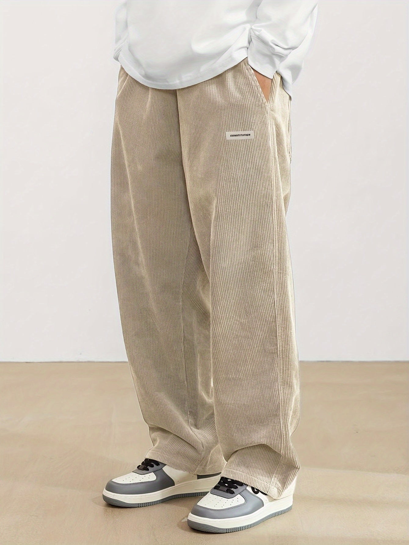 Men's relaxed fit corduroy trousers, straight leg – product image 9