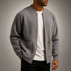 Men's Ribbed Tailored Cardigan with Button Front, view 2 of 8