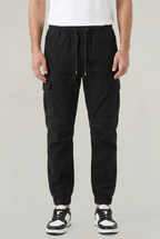 Men's Slim Fit Cargo Trousers with Cotton Look, view 1 of 17