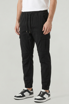 Men's Slim Fit Cargo Trousers with Cotton Look, view 2 of 17