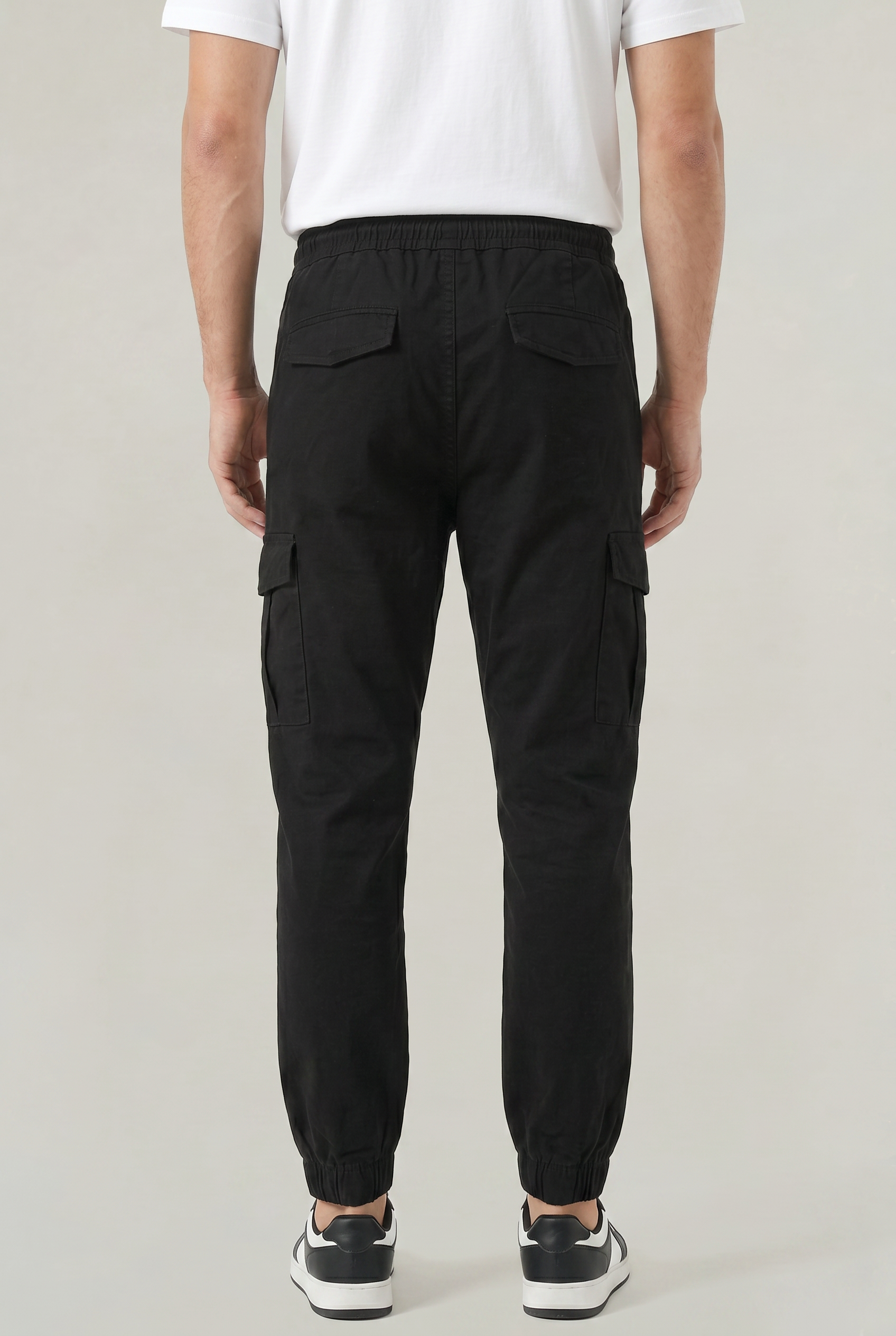 Men's Slim Fit Cargo Trousers with Cotton Look, view 3 of 17