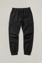 Men's Slim Fit Cargo Trousers with Cotton Look, view 5 of 17