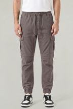 Men's Slim Fit Cargo Trousers with Cotton Look, view 7 of 17