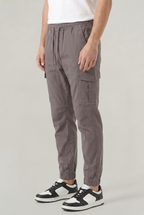 Men's Slim Fit Cargo Trousers with Cotton Look, view 8 of 17
