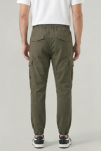 Men's Slim Fit Cargo Trousers with Cotton Look, view 14 of 17