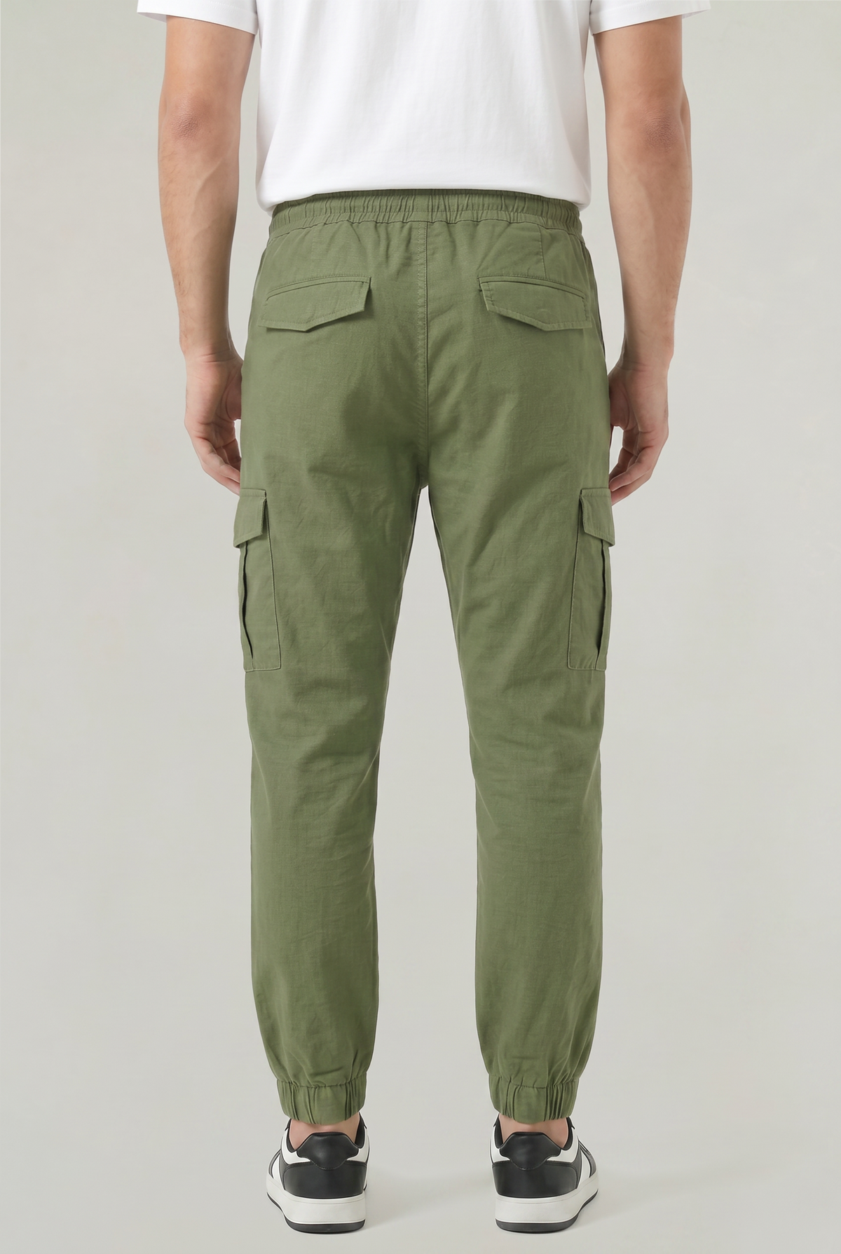 Men's Slim Fit Cargo Trousers with Cotton Look, view 17 of 17