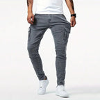 Men's Slim Fit Cargo Trousers with Multi-Pocket Design, view 5 of 10