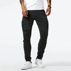Men's Slim Fit Cargo Trousers with Multi-Pocket Design, view 10 of 10