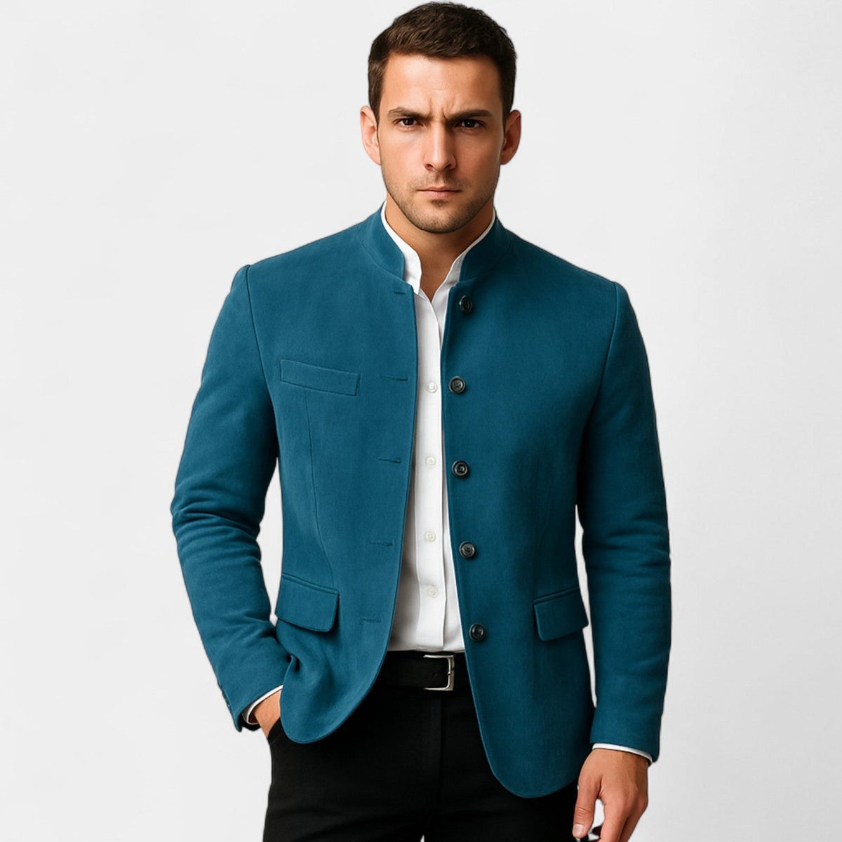 Men's slim fit suede blazer, tailored jacket – product image 4