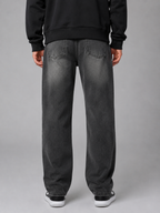 Alternate product view 2 of men's Straight Leg Jeans with relaxed vintage wash denim.