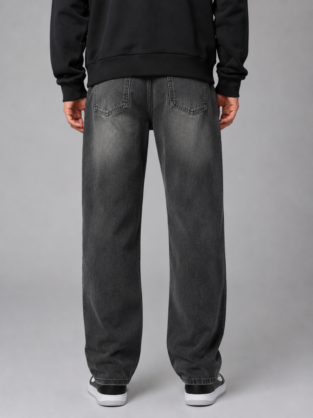 Alternate product view 2 of men's Straight Leg Jeans with relaxed vintage wash denim.