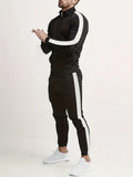 Men's striped tracksuit set, slim fit joggers – product image 1