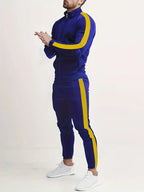 Men's striped tracksuit set, slim fit joggers – product image 3