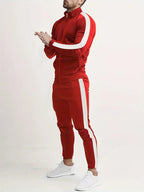Men's striped tracksuit set, slim fit joggers – product image 4