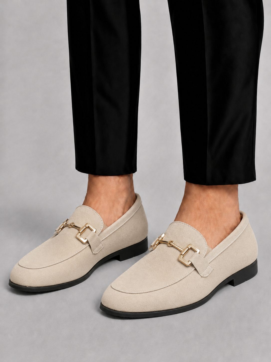 Men's suede loafers, buckle slip on shoes – product image 1
