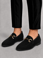Men's suede loafers, buckle slip on shoes – product image 3