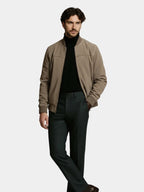 Men's Suede Look Bomber Jacket with Zip Front, view 3 of 9