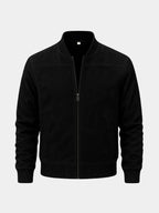Men's Suede Look Bomber Jacket with Zip Front, view 9 of 9