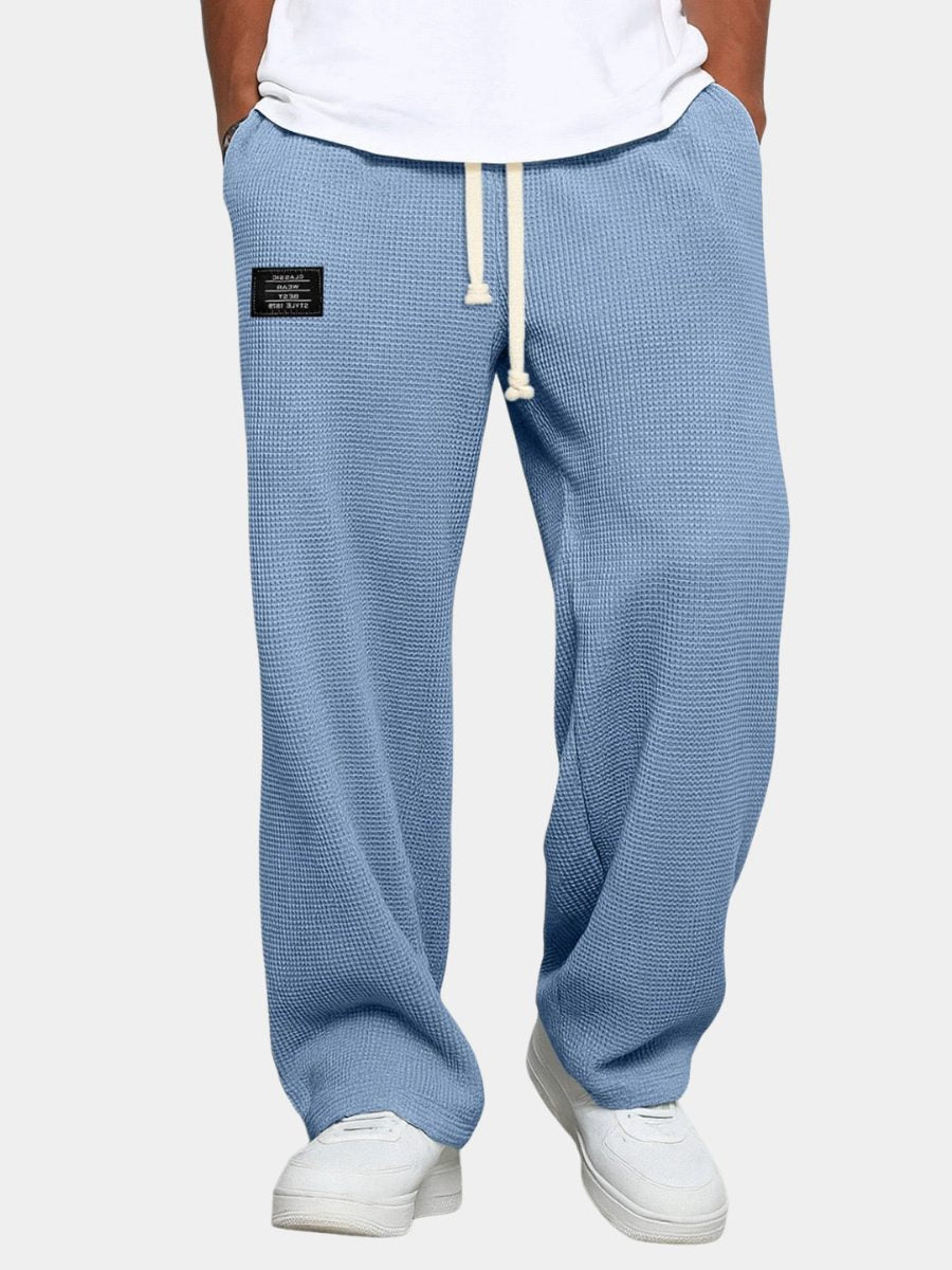 Men's textured relaxed fit trousers, straight leg – product image 1