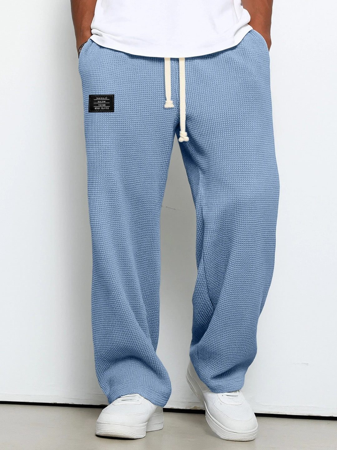 Men's textured relaxed fit trousers, straight leg – product image 2
