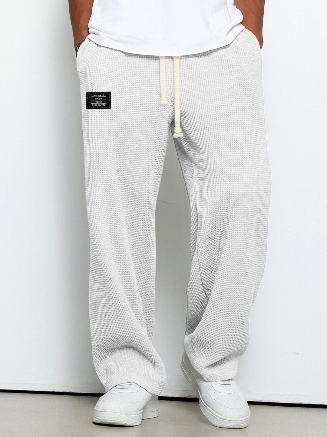 Men's textured relaxed fit trousers, straight leg – product image 3